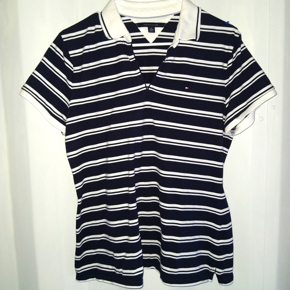 Tommy Hilfiger XL Navy/White Stripe Shirt